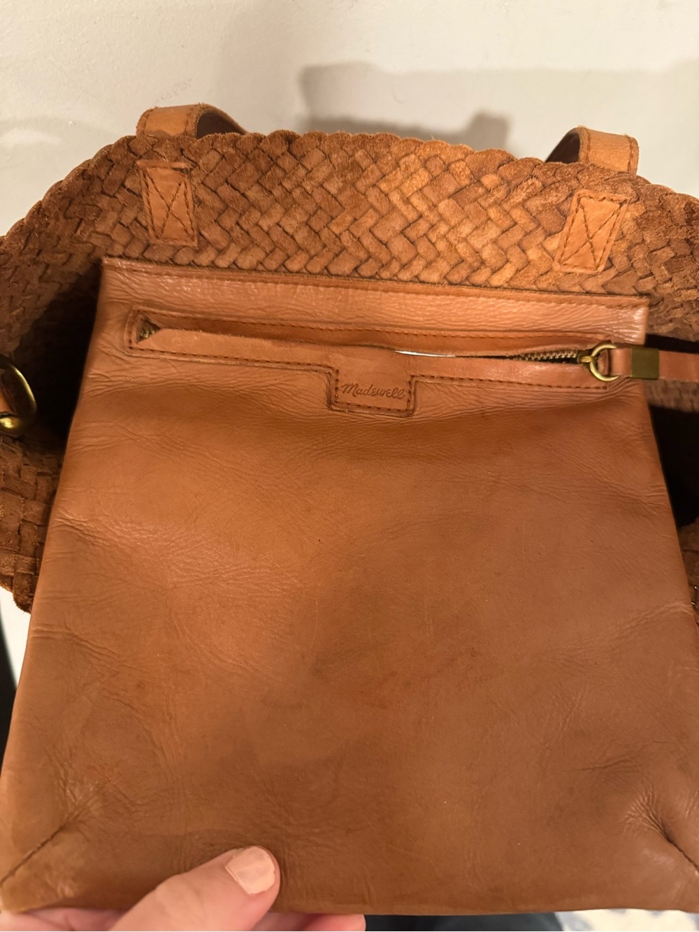 Leather Madewell Transport Tote Woven Leather Edition - Picture 10 of 11